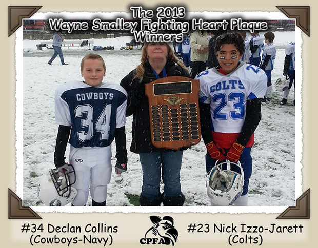 The 2013 Wayne Smalley Fighting Heart Winners - #34 Declan Collins & #23 Nick Izzo-Jarett
